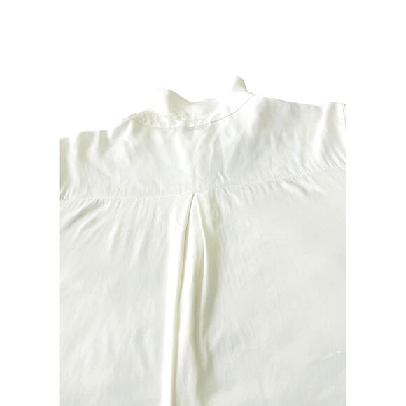 TRANSFER LONG ROLL-TAB SLV, V-NECK, POINTED COLLAR BLOUSE, WOMENS, XL, WHITE - Picture 8 of 12